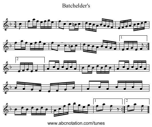 Batchelder's - staff notation