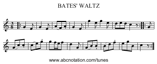 BATES' WALTZ - staff notation