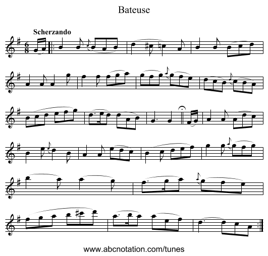 Bateuse - staff notation
