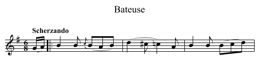 Bateuse - staff notation