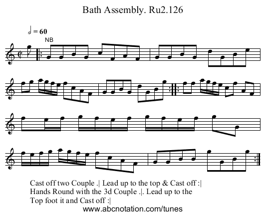 Bath Assembly. Ru2.126 - staff notation