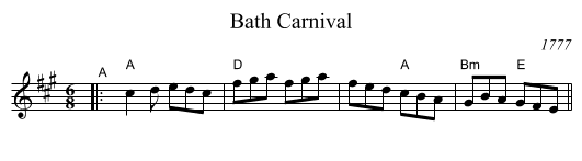 Bath Carnival - staff notation