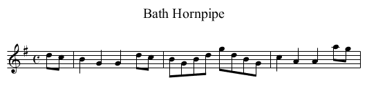 Bath Hornpipe - staff notation