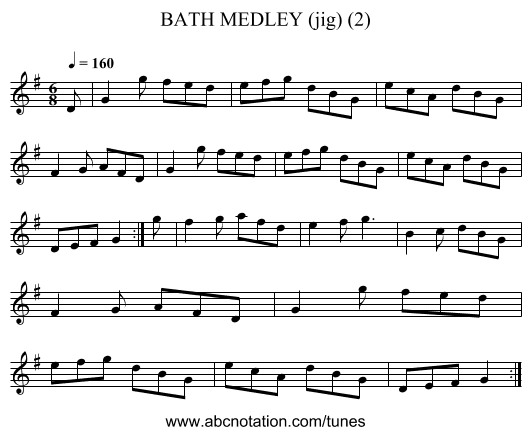 BATH MEDLEY (jig) (2) - staff notation