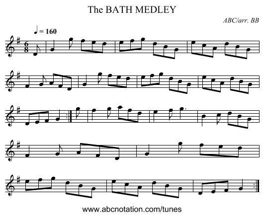 BATH MEDLEY, The - staff notation