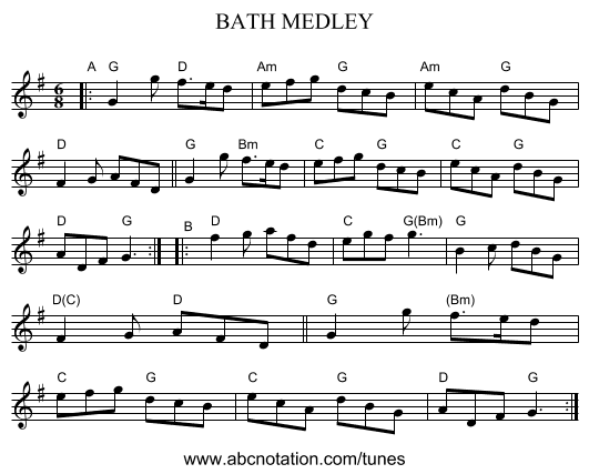 BATH MEDLEY - staff notation
