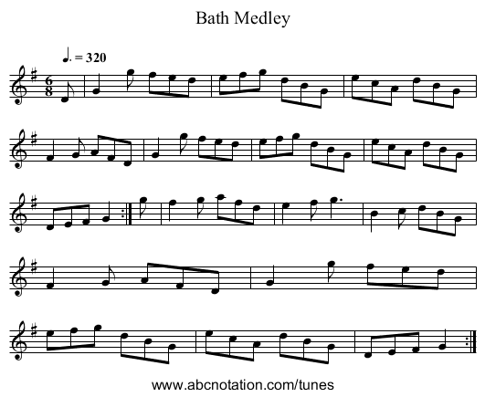 Bath Medley - staff notation