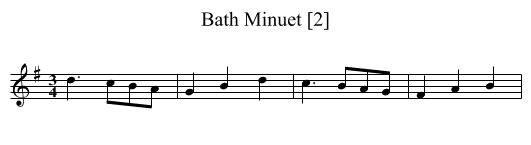 Bath Minuet [2] - staff notation