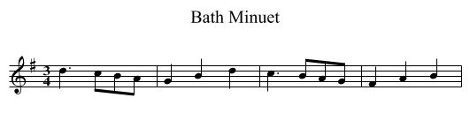 Bath Minuet - staff notation