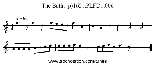 Bath. (p)1651.PLFD1.006, The - staff notation