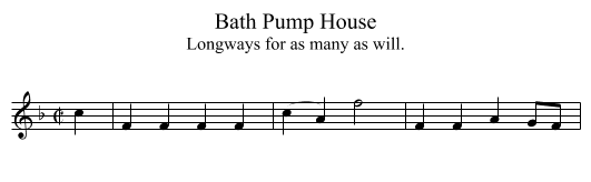 Bath Pump House - staff notation