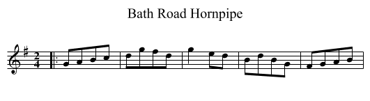 Bath Road Hornpipe - staff notation
