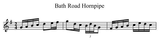 Bath Road Hornpipe - staff notation