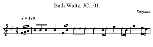 Bath Waltz. JC.101 - staff notation