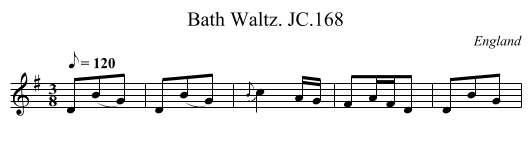 Bath Waltz. JC.168 - staff notation