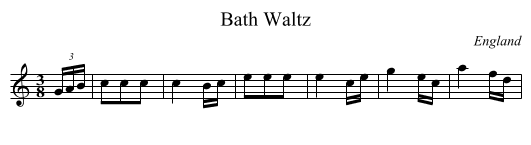 Bath Waltz - staff notation