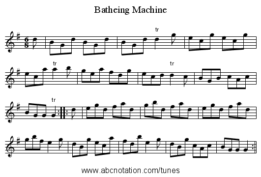 Batheing Machine - staff notation