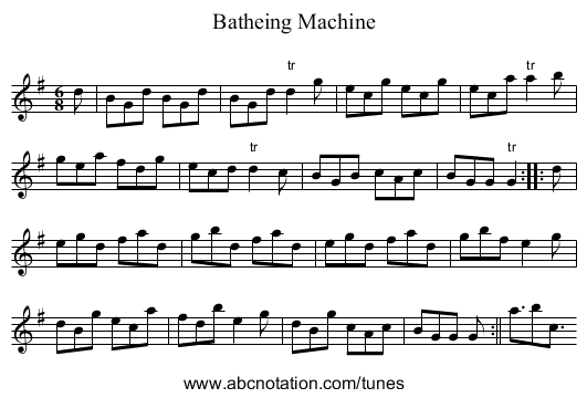 Batheing Machine - staff notation