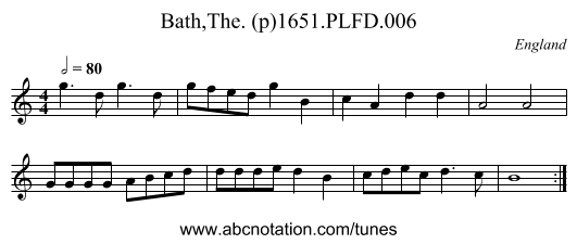 Bath,The. (p)1651.PLFD.006 - staff notation