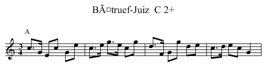 BÃ¤truef-Juiz  C 2+ - staff notation