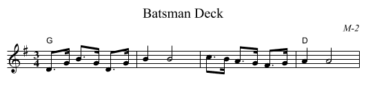 Batsman Deck - staff notation