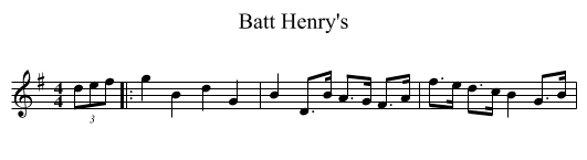 Batt Henry's - staff notation