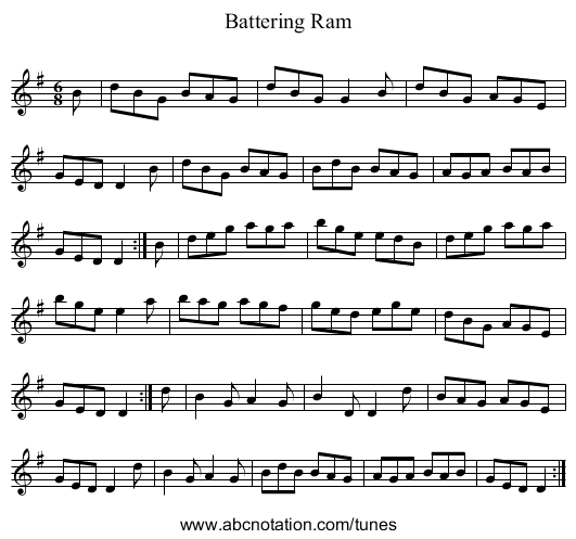 Battering Ram - staff notation
