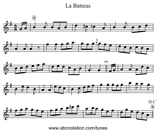 Batteus, La - staff notation