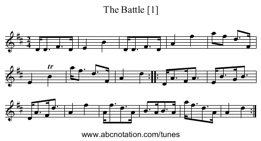 Battle [1], The - staff notation