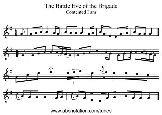 Battle Eve of the Brigade, The - staff notation