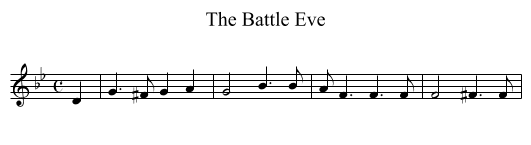 Battle Eve, The  - staff notation