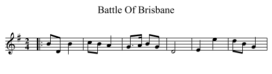 Battle Of Brisbane - staff notation