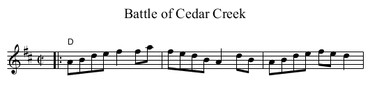 Battle of Cedar Creek - staff notation