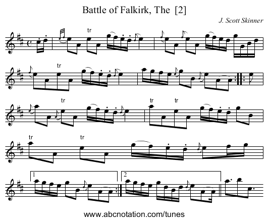 Battle of Falkirk, The  [2] - staff notation