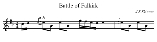 Battle of Falkirk - staff notation
