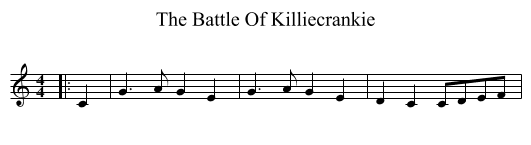 Battle Of Killiecrankie, The  - staff notation