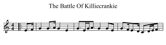 Battle Of Killiecrankie, The  - staff notation
