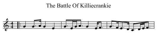 Battle Of Killiecrankie, The  - staff notation
