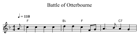 Battle of Otterbourne - staff notation