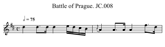 Battle of Prague. JC.008 - staff notation