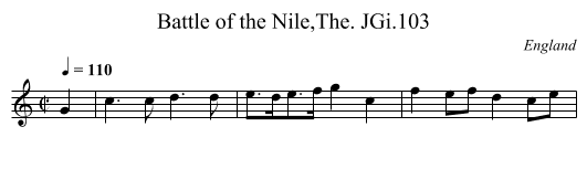 Battle of the Nile,The. JGi.103 - staff notation