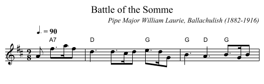 Battle of the Somme - staff notation