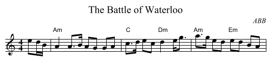 Battle of Waterloo, The  - staff notation