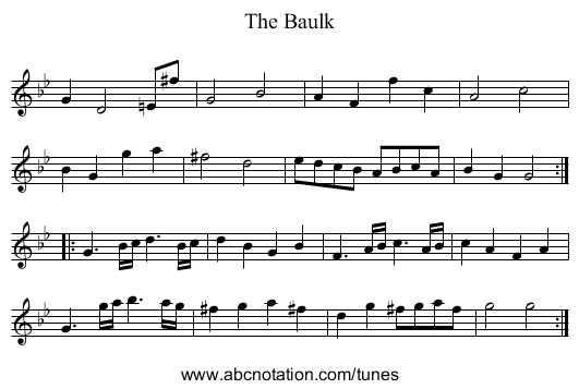 Baulk, The - staff notation