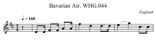Bavarian Air. WHG.044 - staff notation