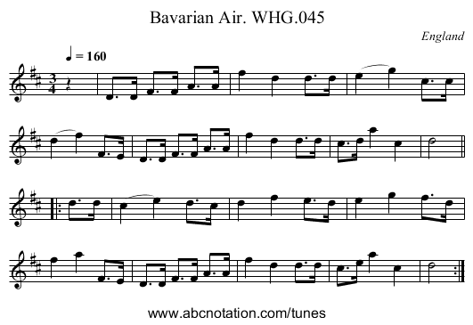 Bavarian Air. WHG.045 - staff notation