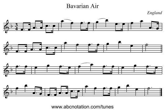 Bavarian Air - staff notation