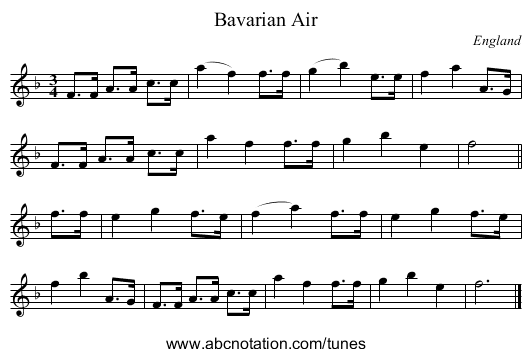 Bavarian Air - staff notation