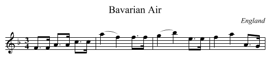 Bavarian Air - staff notation