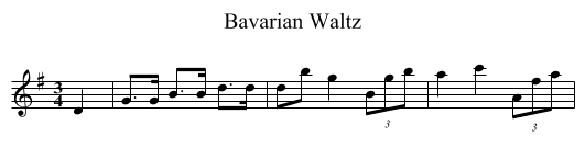 Bavarian Waltz - staff notation